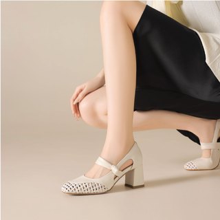 NALYN - GIÀY EMLY DA THẬT MÀU TRẮNG BE