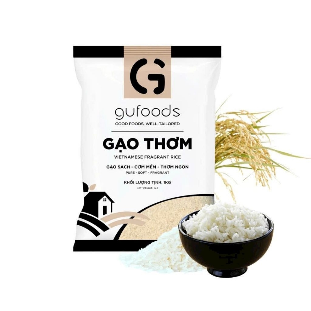 Gạo sạch GUfoods thơm dẻo ngon (còn gọi là gạo xát dối).