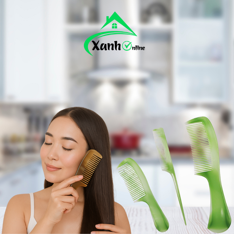 Set 10 Lược Chải Đầu Mẫu Vân Đá GD66 - Lược Tạo Kiểu Tóc Gỡ Rối 10 Món Đủ Size