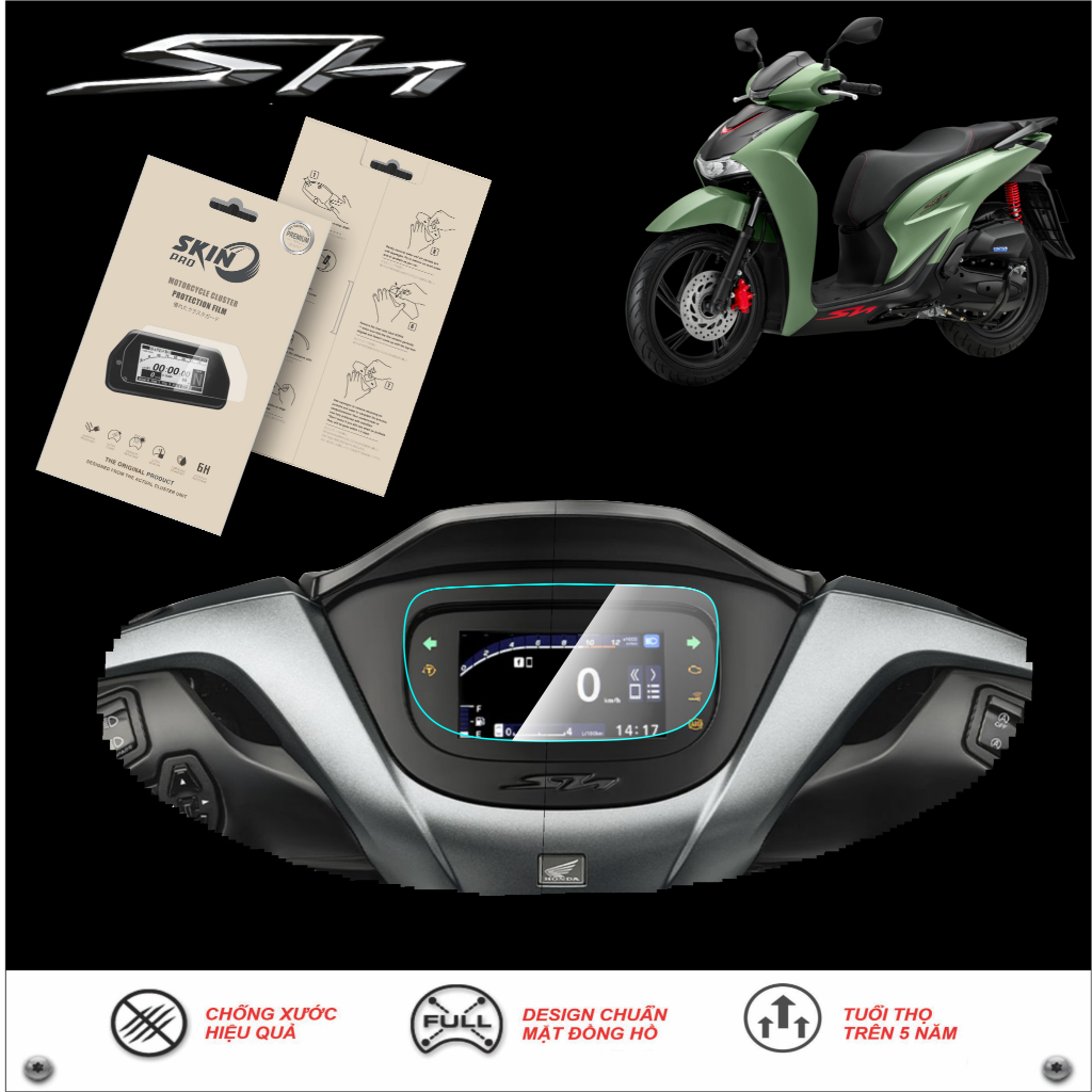 Miếng dán PPF bảo vệ mặt đồng hồ xe HONDA SH 125I SH 160I 2026