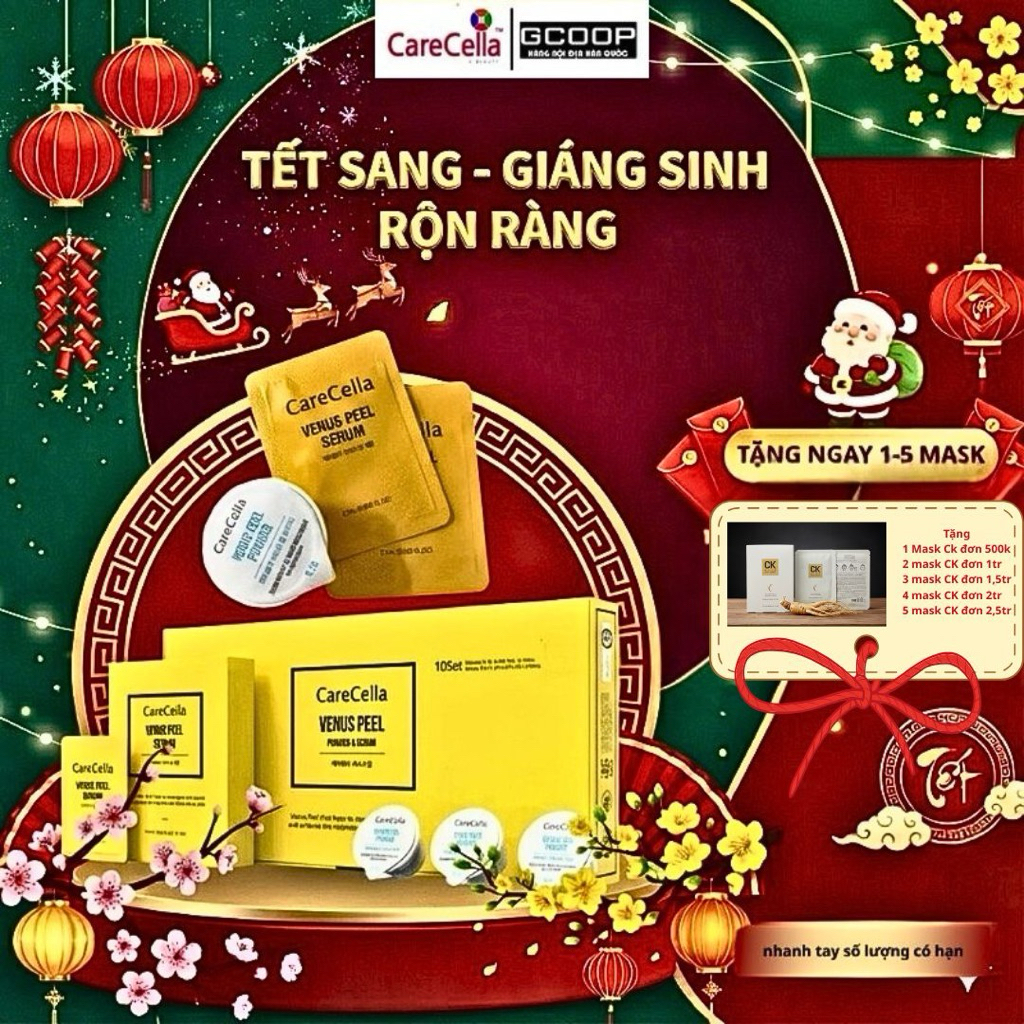 CARECELLA VENUS PEEL SERUM vi kim tảo biển Hàn Quốc (1 set) Gcoop Carecella