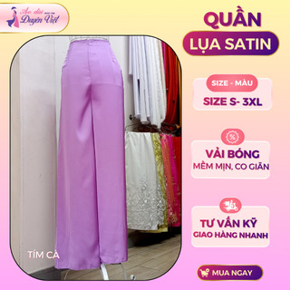 Quần áo dài/bà ba truyền thống nữ lụa satin cao cấp may sẵn, form ống suông, thoáng mát, nhiều màu.