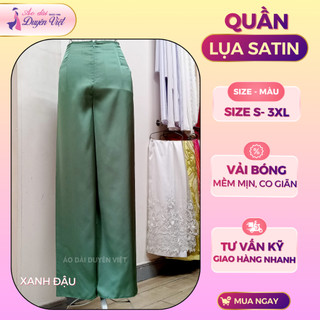Quần áo dài/bà ba truyền thống nữ lụa satin cao cấp may sẵn, form ống suông, thoáng mát, nhiều màu.