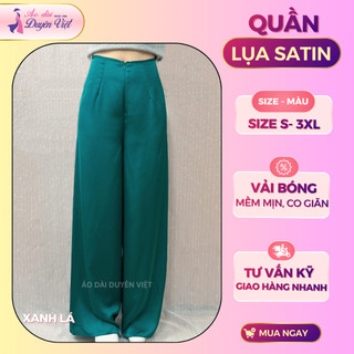 Quần áo dài/bà ba truyền thống nữ lụa satin cao cấp may sẵn, form ống suông, thoáng mát, nhiều màu.