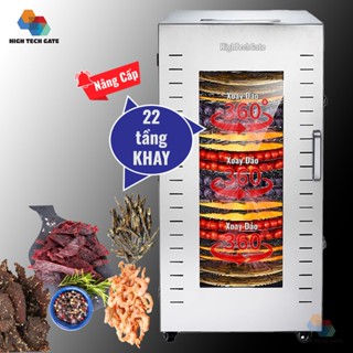 Máy sấy thực phẩm Inox 22 khay SS24H đảo 360° tích hợp 2 quạt | Tủ sấy khô đa năng kinh doanh