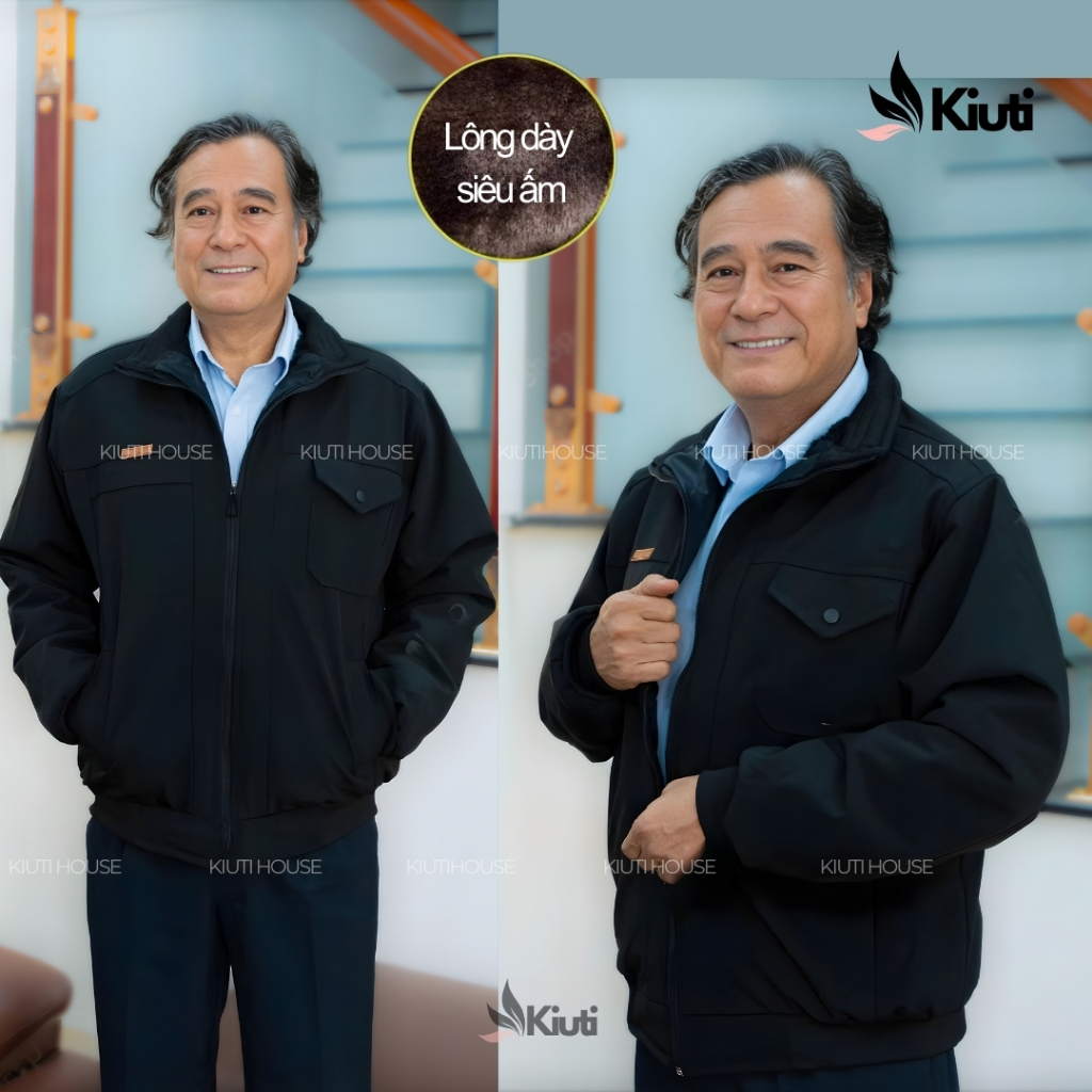  Áo Khoác Nam Trung Niên Lót Lông Dày Áo cho bố mẫu mới áo phao nam trung niên cho bố ông trung tuổi mùa đông 