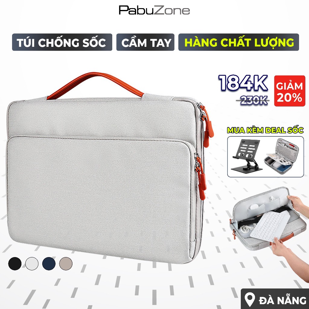 Túi Chống Sốc Laptop, MacBook 13", 14" Cao Cấp - Túi Đựng Laptop 15.6" Chống Nước 2 Ngăn Đa Năng
