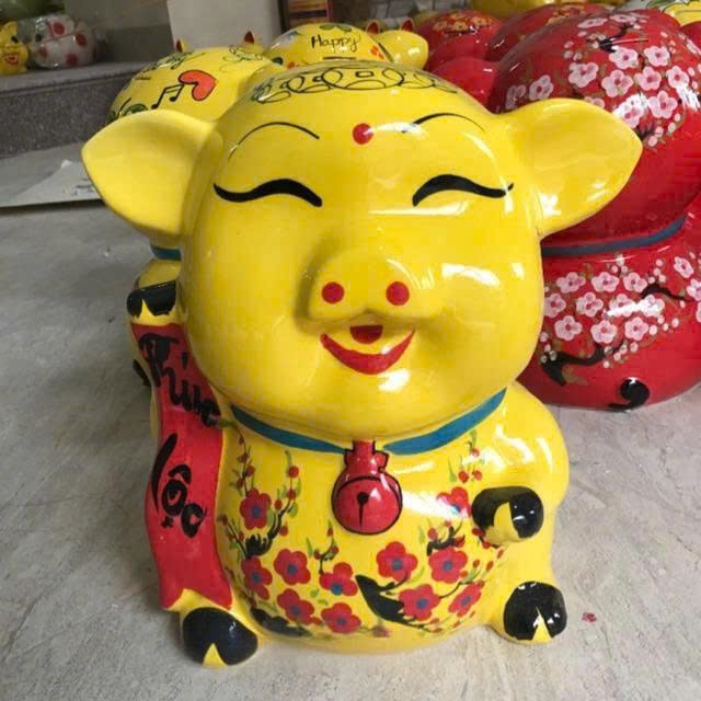 Heo đứng đựng tiền Bát Tràng siêu dễ thương