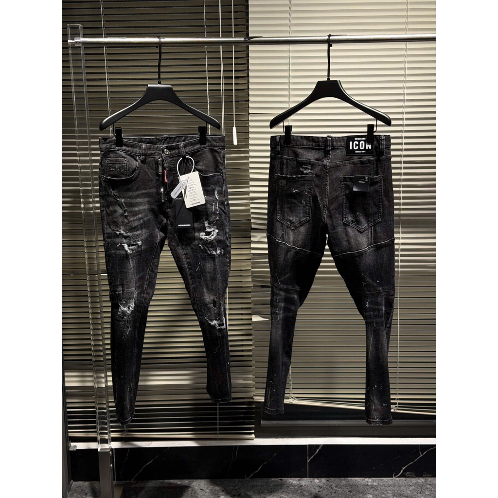 Quần jean nam DSQ xám fom biker hàng Quảng Châu