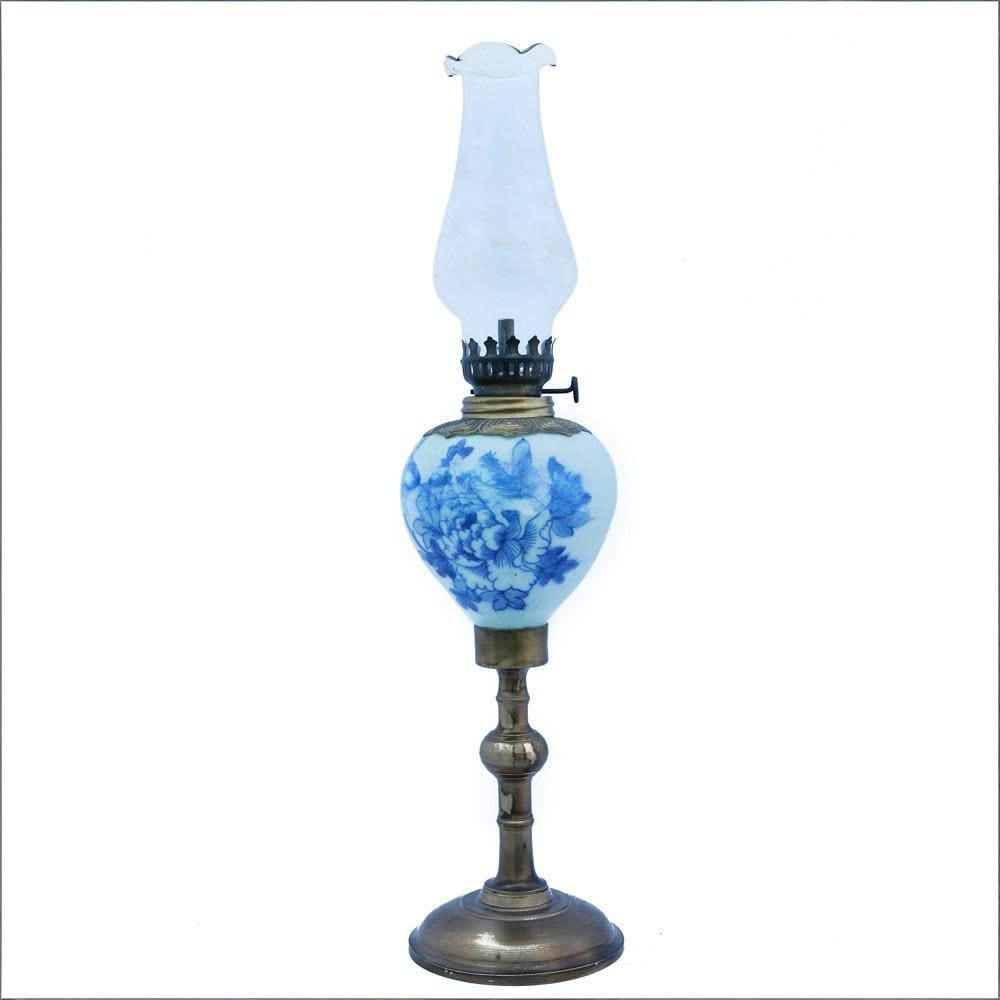 Đèn Dầu Thờ Vẽ Hoa Phù Dung