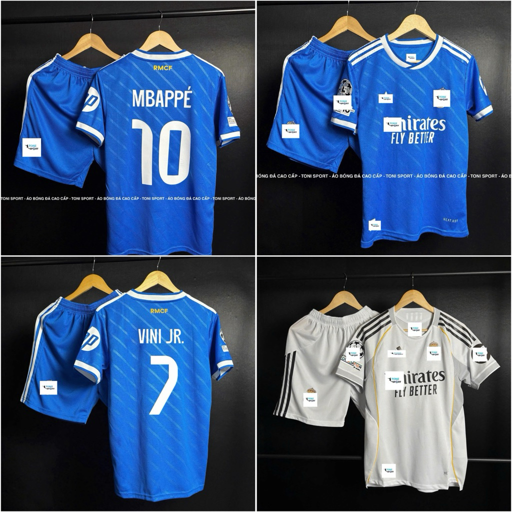 Bộ Quần Áo Bóng Đá, Đá Banh CLB Real 2025 - Vải Thái Nhập Khẩu Cao Cấp