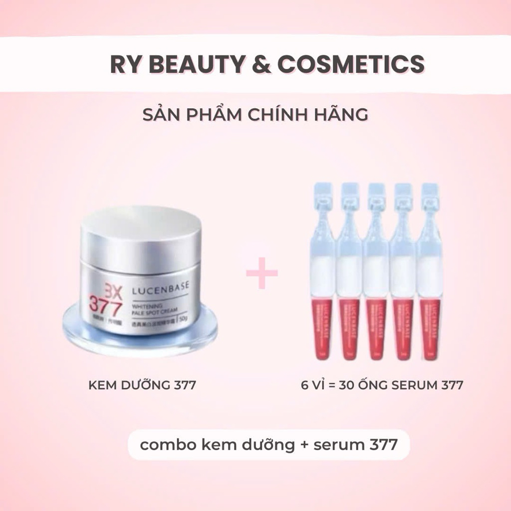 Combo Kem Dưỡng 377 Và Serum 377 Lucenbase Hỗ Trợ Nám, Sáng Da, Mờ Thâm