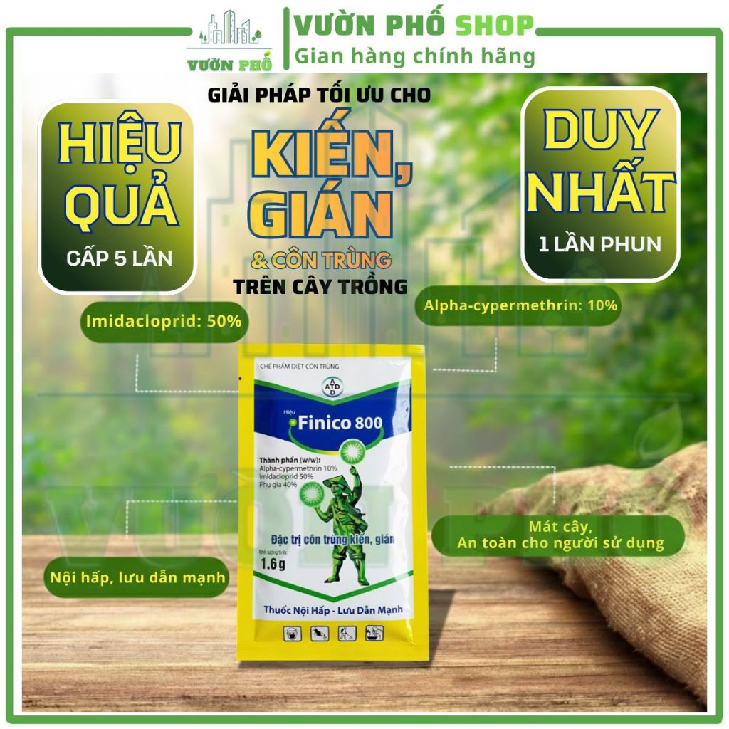 [MỞ BÁN GIÁ TỐT] Finico 800 - Thuốc Kiến Dùng Ngoài Trời Cho Nông Nghiệp Và Hộ Gia Đình Hiệu Quả Cao Đặc Biệt, Date Mới