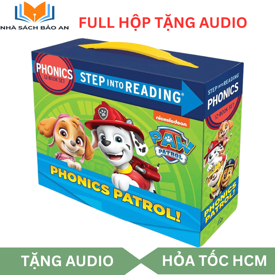 Sách - Paw Patrol Phonics: 12 Books (Step into Reading Phonics) full boxset tặng audio