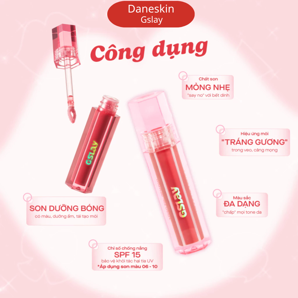 Son Dưỡng Môi Có Màu Thuần Chay Dạng Bóng GSLAY YOSO Lip Serum 1ml - Dùng Được Cho Bà Bầu