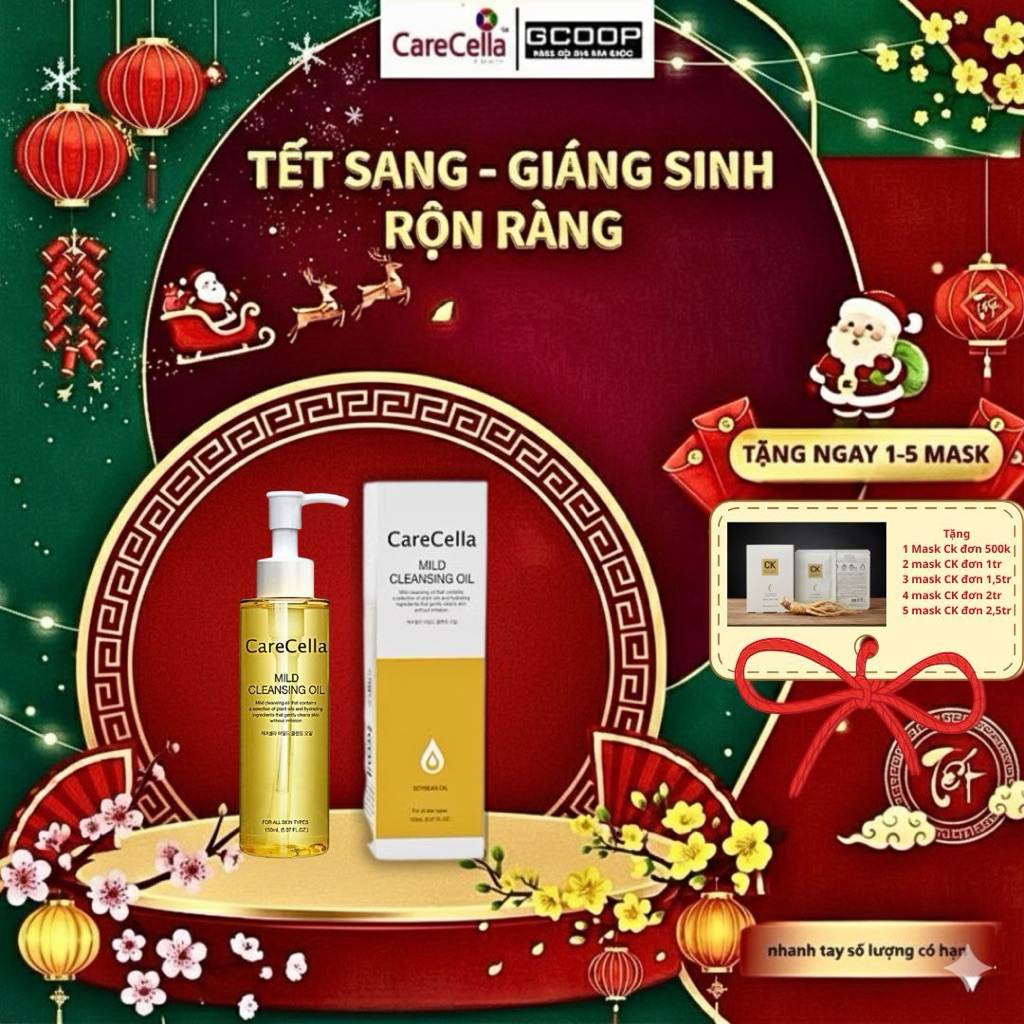Dầu tẩy trang dưỡng ẩm Carecella Gcoop Carecella