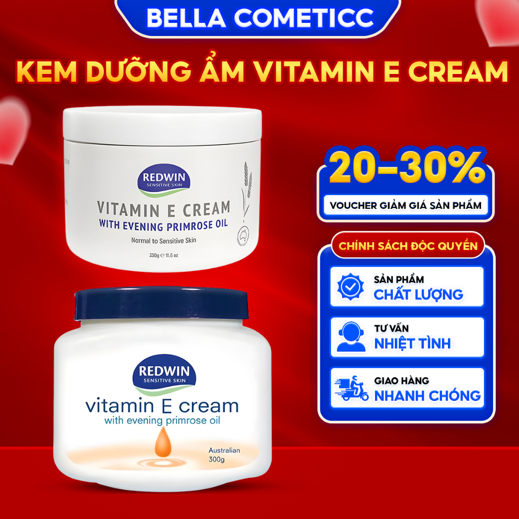 Kem Dưỡng Ẩm Redwin Vitamin E 300g Từ Úc Dưỡng Ẩm Sâu Phục Hồi Da Khô Nứt Nẻ An Toàn Cho Da Nhạy Cảm Và Trẻ Em
