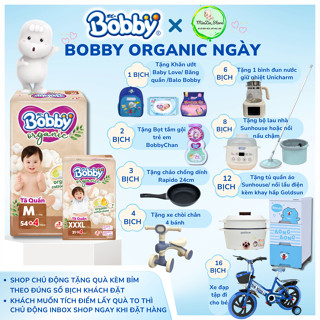  Bỉm quần BOBBY ORGANIC BAN NGÀY size M L XL XXL XXXL cho bé 