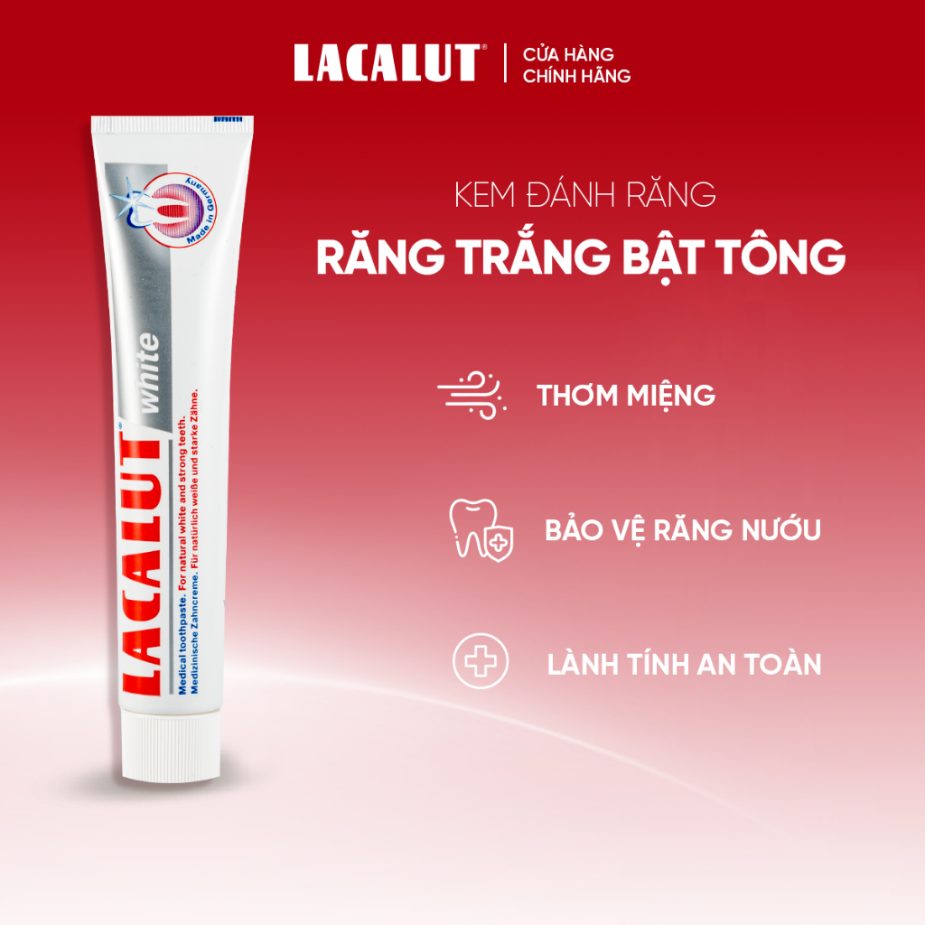 Lacalut White - Kem Đánh Răng Làm Trắng Răng, Bảo Vệ Men Răng | Nhập Khẩu CHLB Đức