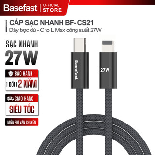  Dây sạc nhanh 20W Basefast cho 8 plus X Xr Xsmax 11 12 13 14 Pro  cáp bọc dù siêu bền dài 1m 2m 