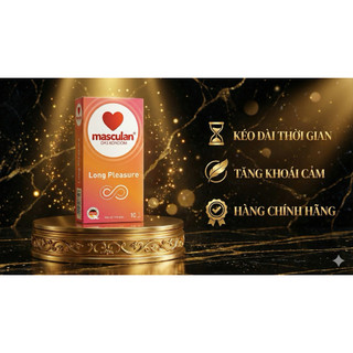  Bao Cao Su Kéo Dài Thời Gian Masculan - Thơm Dịu - Gân Và Chấm Hạt Tăng Khoái Cảm Hộp 10 Bao 