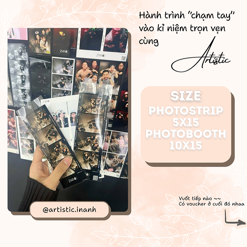 In Ảnh Photostrip Photobooth 5x15 ARTISTIC chất lượng cao - In ảnh bỏ ví từ điện thoại theo yêu cầu