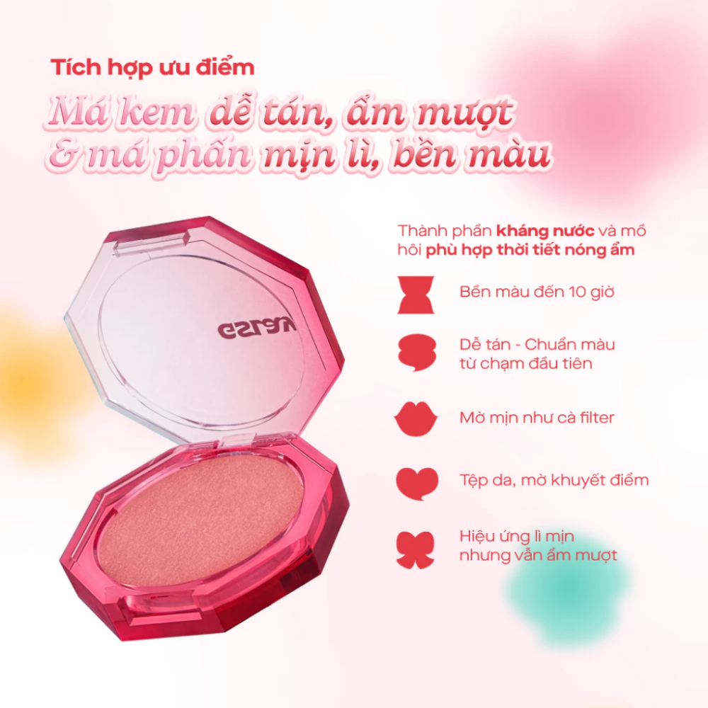 Má Hồng Kem Mịn Lì Thuần Chay Bền Màu GSLAY Sorbet Cheek Blush 5g