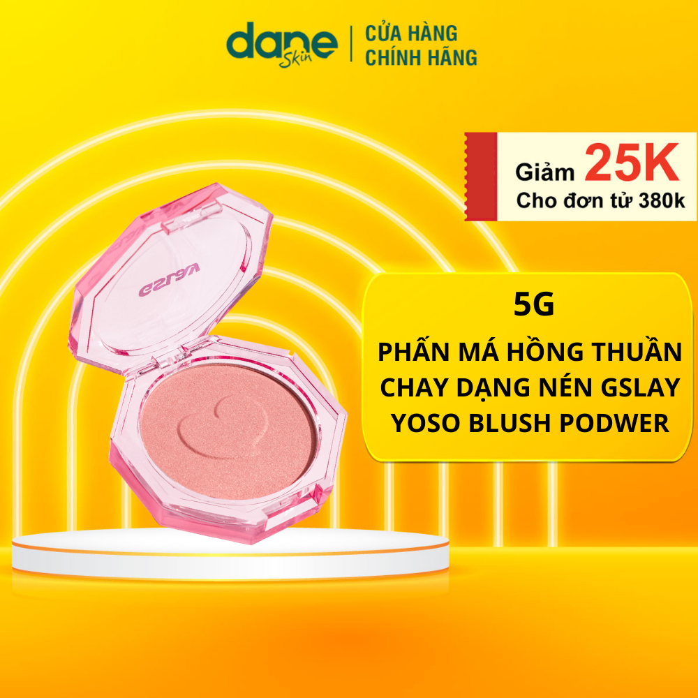 Phấn Má Hồng Thuần Chay Dạng Nén GSLAY YOSO Blush Powder Mịn Lì, Lên Chuẩn Màu 5g