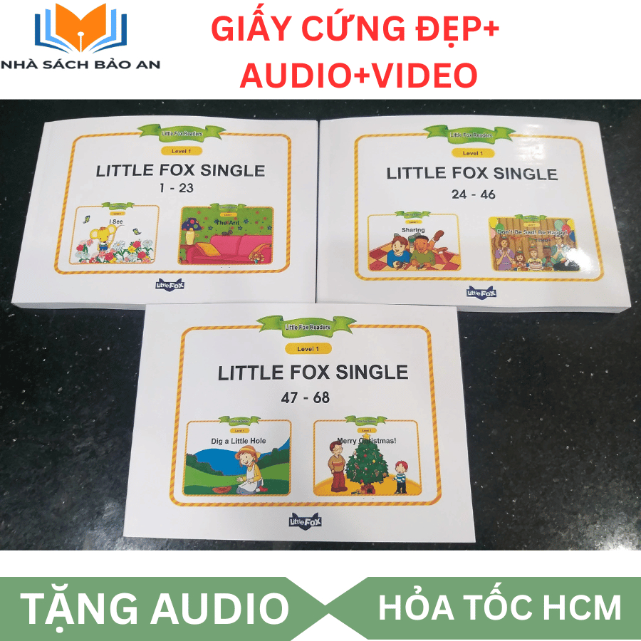 Little fox Single stories Level 1- Trọn bộ 3 quyển + File MP3+ video giấy bóng cứng đẹp