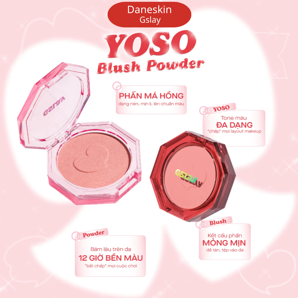 Phấn Má Hồng Dạng Nén GSLAY YOSO Blush Powder Mịn Lì, Lên Chuẩn Màu 5g
