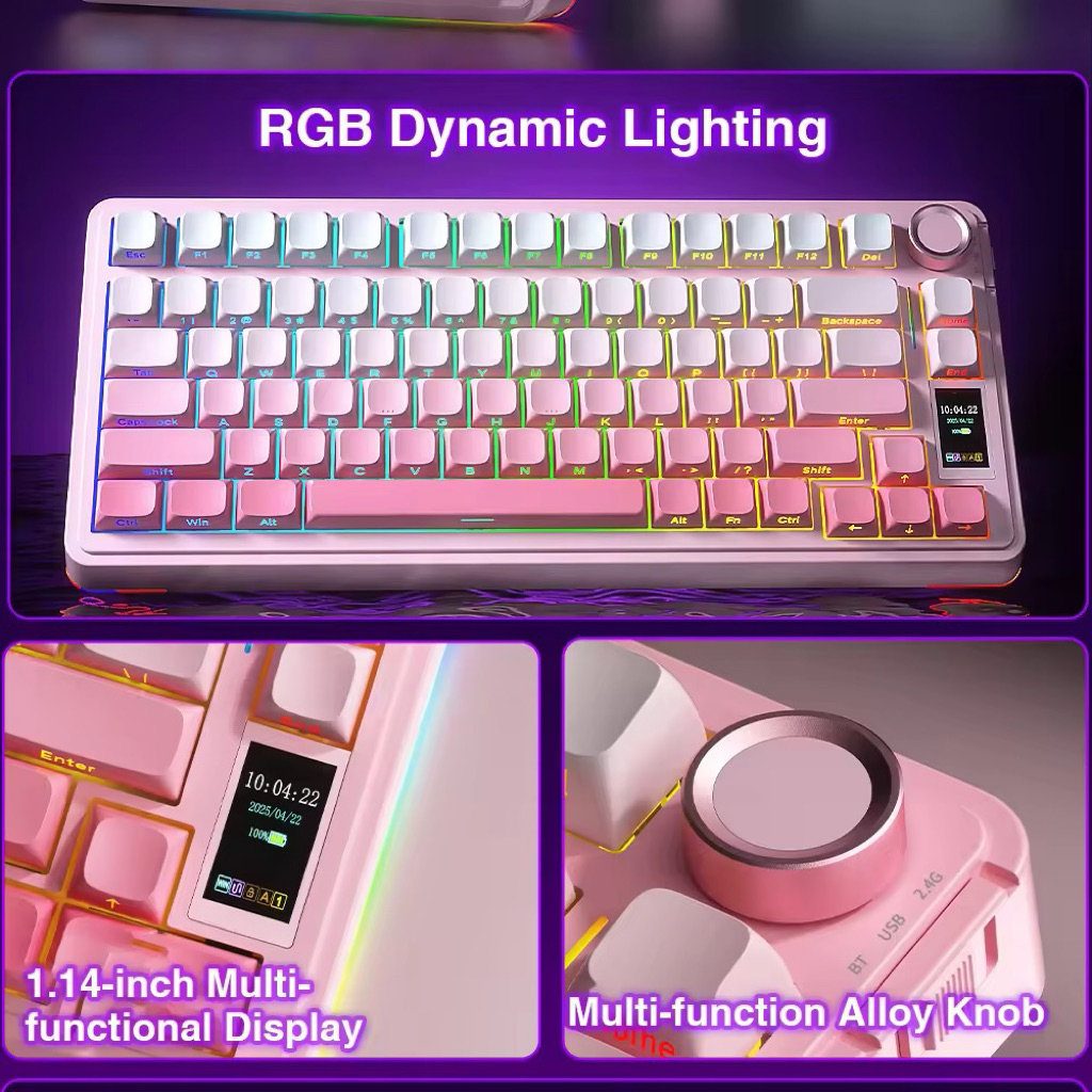 [Chính Hãng] Bàn Phím Cơ Gaming Aula S75 Pro - Có Màn Led Tùy Chỉnh - Led RGB Xuôi - 3 Mode Kết Nối | BigBuy360 - bigbuy360.vn