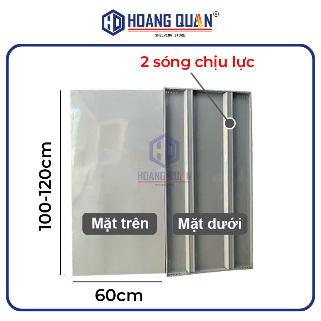 Mâm Sắt Lắp Kệ V Lỗ Rộng 60cm Mâm Sắt 60x100 60x120 2 Sóng Chịu Lực Ráp Kệ To Đựng Hàng Hóa Kệ Kho