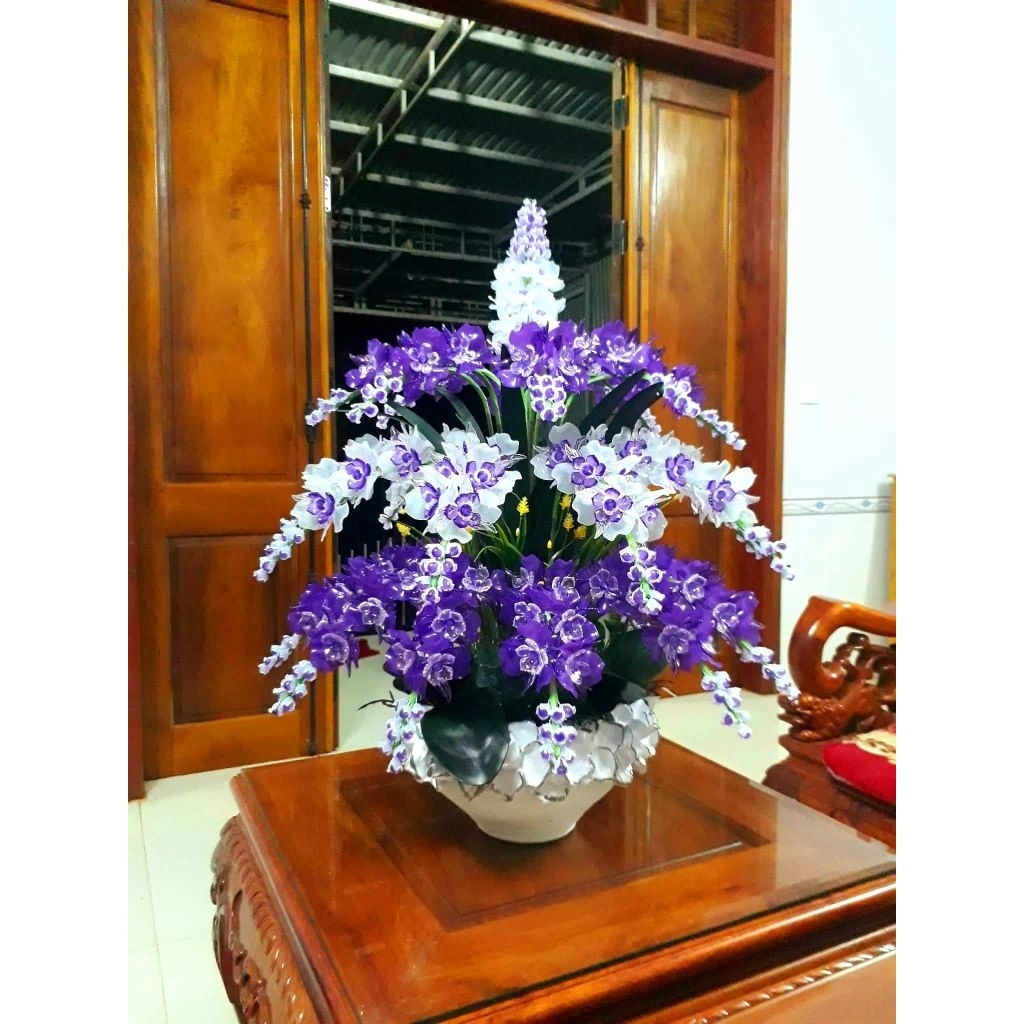 Set nguyên liệu hoa pha lê tự làm mẫu 25 cành 6 hoa(k gồm chậu)