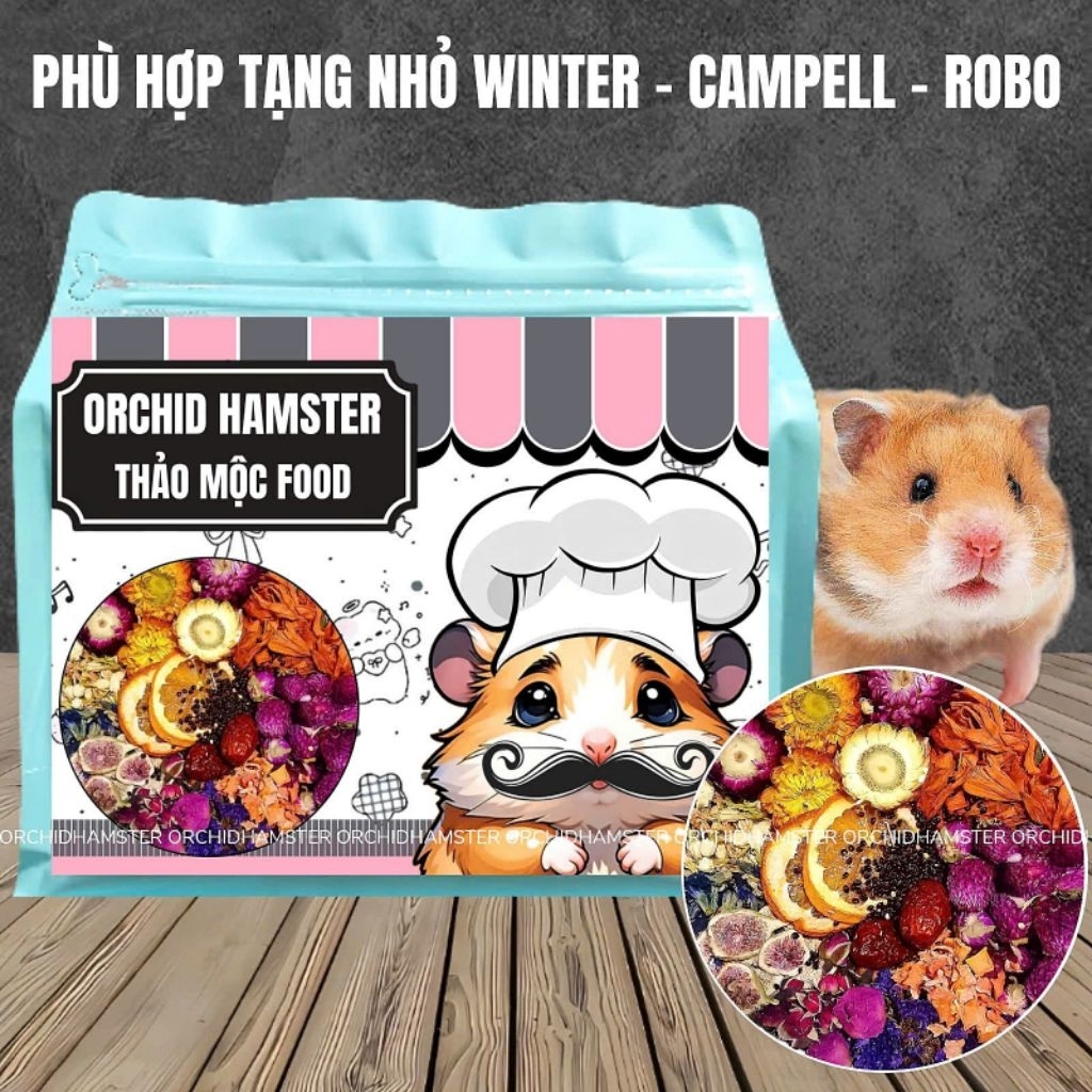 Thức Ăn Hamster Orchid Thảo Mộc Giảm Stress Bản Hạt Nhỏ Tăng Cảm Giác Thèm Ăn