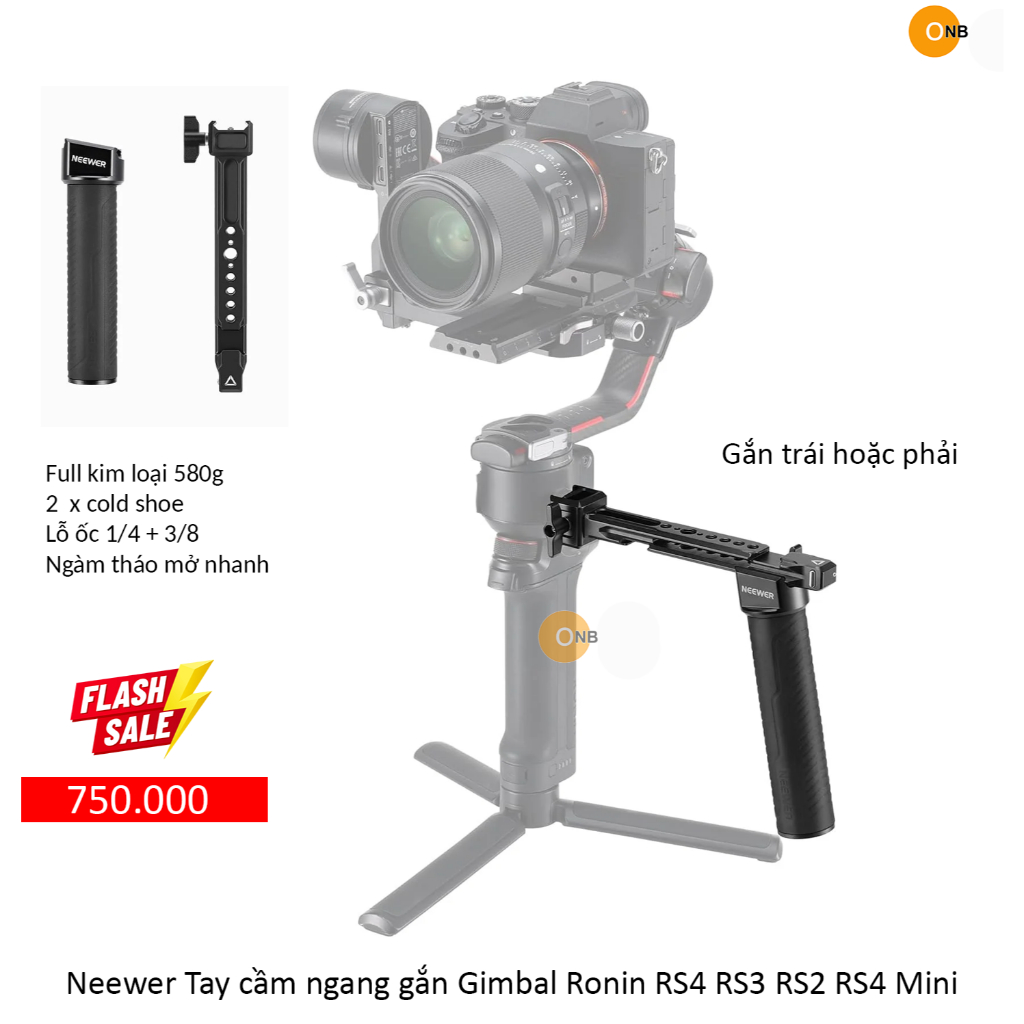 Neewer Tay cầm gang gắn Gimbal Ronin RS5 RS4 RS3 RS2 RS4 Mini
