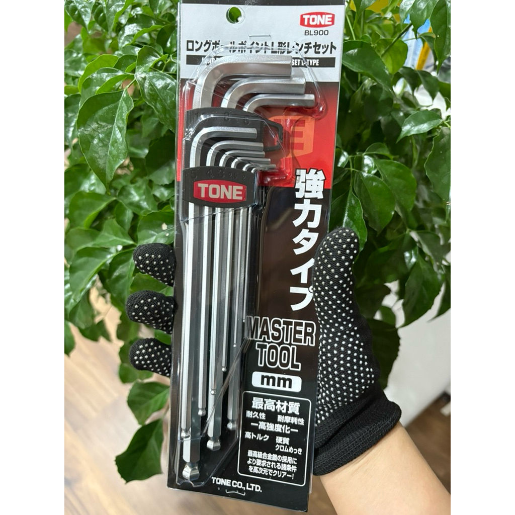 Bộ lục giác bi TONE made in JAPAN 9 cây loại dài 1.5~10mm BL900 Tone