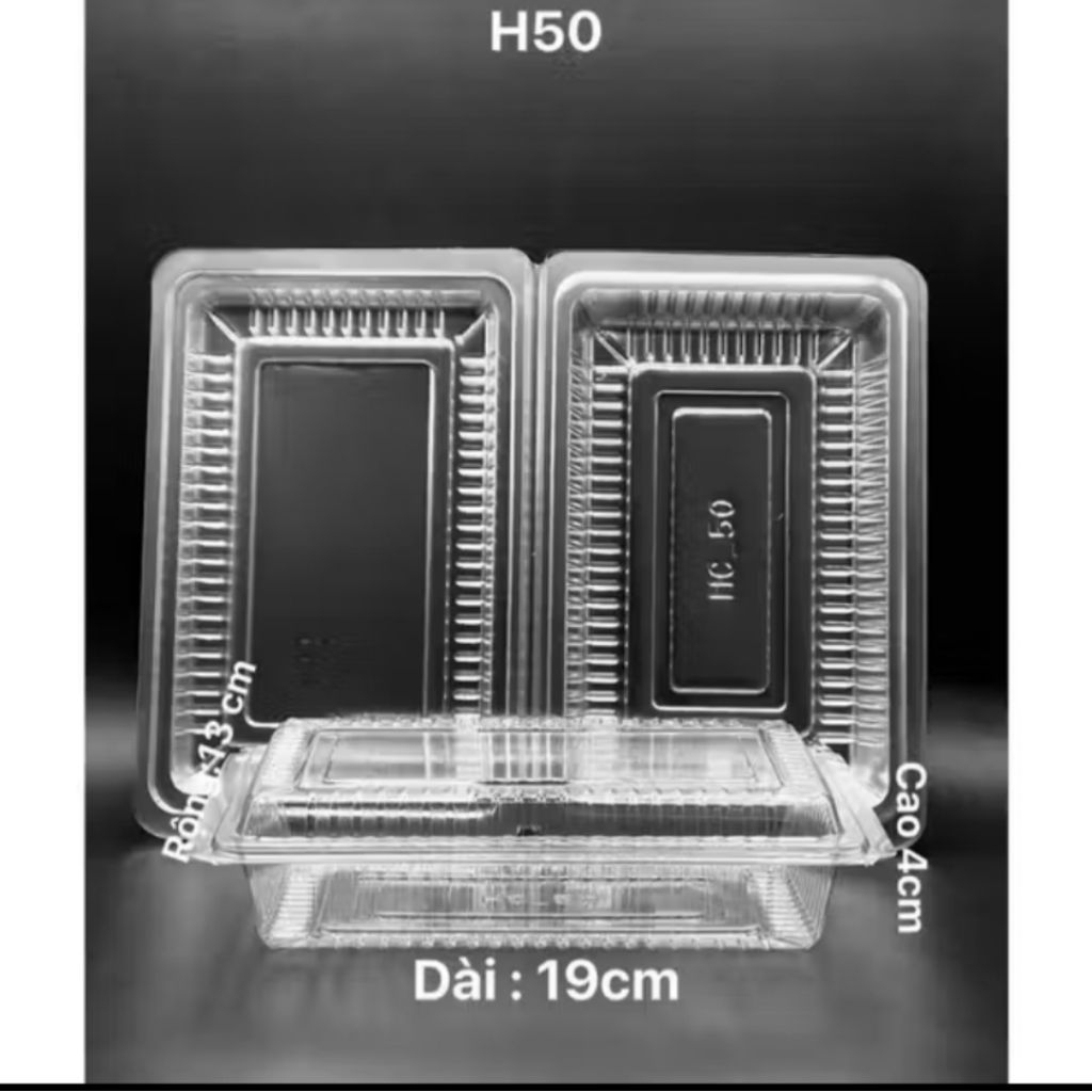 500 hộp pet H30 / H50 / H55 đựng thực phẩm