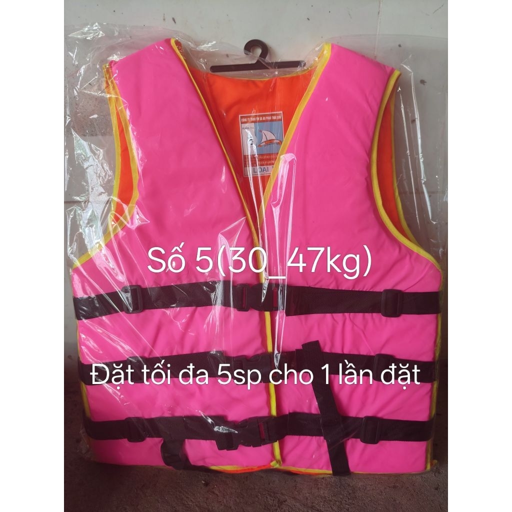 Áo phao Thái Sơn số 5 hồng. Áo phao cứu hộ. Áo phao tập bơi. Áo phao
