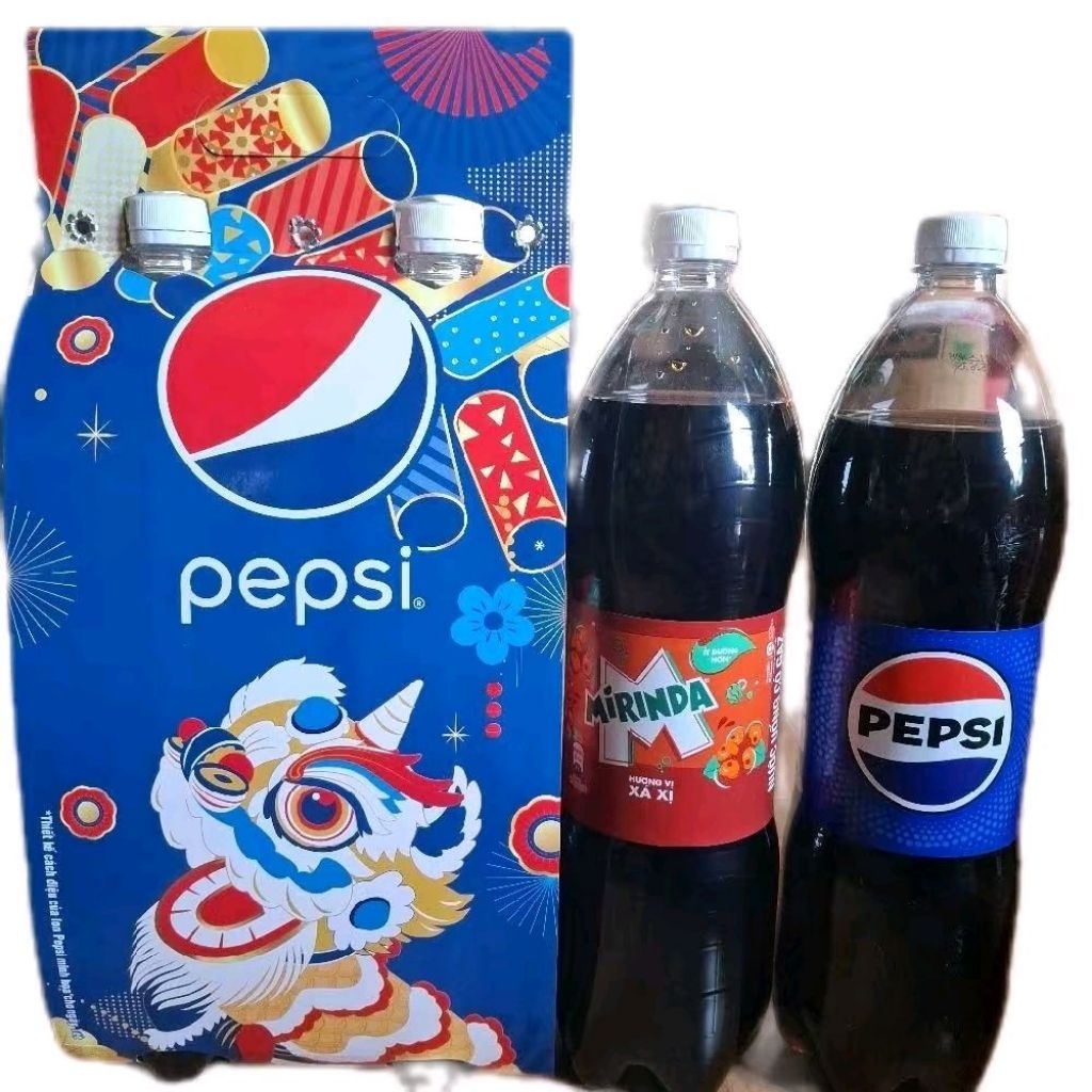 combo 2cặp quà tết nước ngọt pepsi và mirinda hương xaxi gắng kết yêu thương(cặp 2chai1500ml) đậm đà