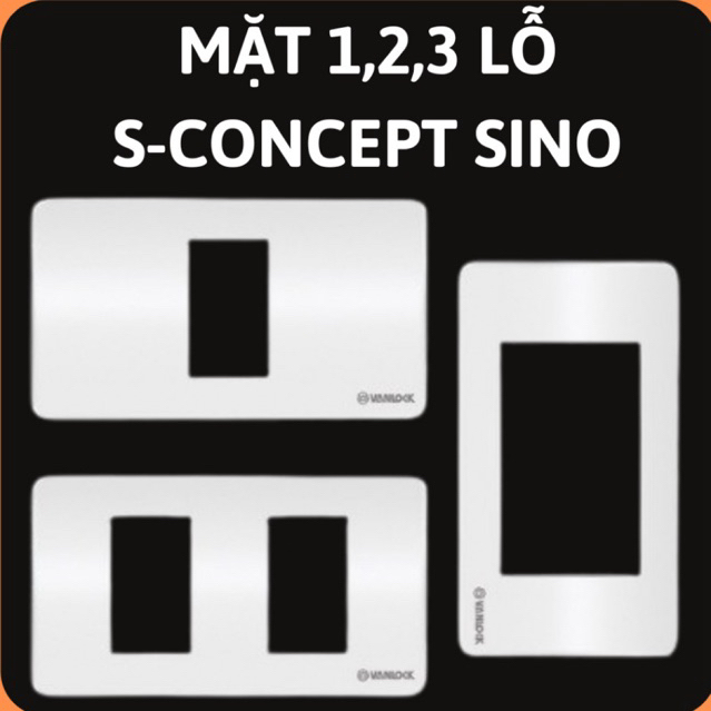 Mặt 1,2,3 lỗ Sconcept Sino,mặt Sino SC,mặt công tắc concept SC Sino,mặt 1,2,3 công tắc Sino Vanlock,