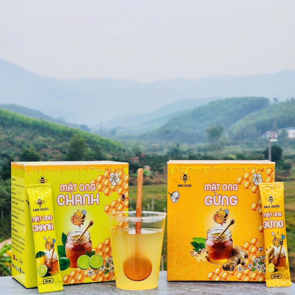 [COMBO] 2 Hộp Mật Ong Gừng Và Mật Ong Chanh Mỗi Hộp 30 Stick