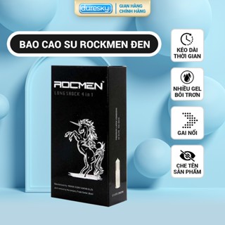Bao Cao Su ROCMEN NGỰA ĐEN 4IN1 DURESKY Siêu Mỏng, Nhiều Gel Bôi Trơn, Gân Gai Kéo Dài Thời Gian Hộp 12 Bao