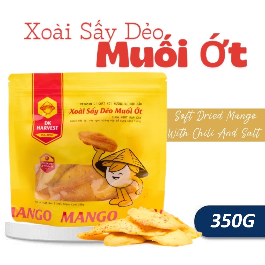 Xoài Sấy Dẻo Muối Ớt DK Harvest Soft Dried Mango With Chili & Salt Giàu Vitamin C Vị Chua Cay Nhẹ