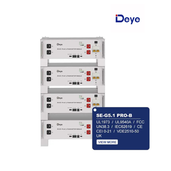 Pin lưu trữ lithium DEYE 51.2V 100AH cao cấp