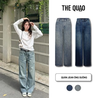  THE QUAO - Quần Jean Nữ Lưng Cao Ống Rộng 24CM-25CM Viền Túi Đai Đôi S0211_565 