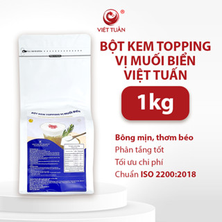 Bột Kem Topping Vị Muối Biển Việt Tuấn, Topping Kem Muối Sánh Béo Cho Cà Phê Muối, Trà Sen Vàng, Gói 1kg