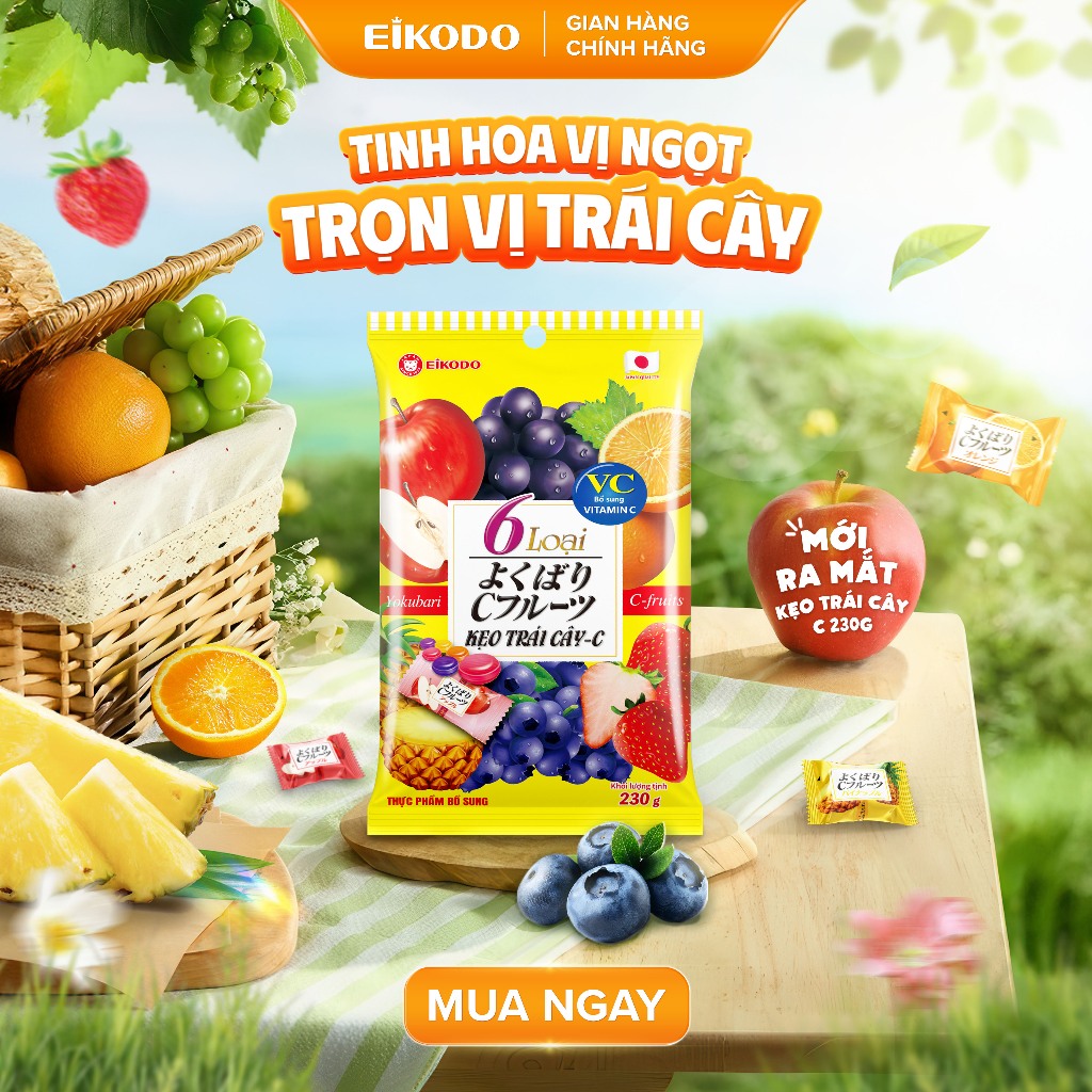 [BIG] TPBS Kẹo Trái Cây C 230g/gói - Bổ sung Vitamin C, Eikodo Việt Nam