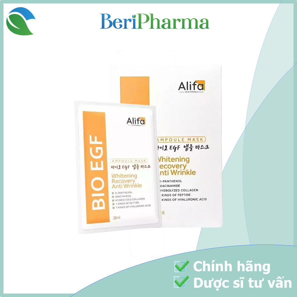 ✅[CHÍNH HÃNG] Alifa Mặt Nạ Dưỡng Ẩm Phục Hồi Da Bio EGF Ampoule Mask 25ml (Miếng)