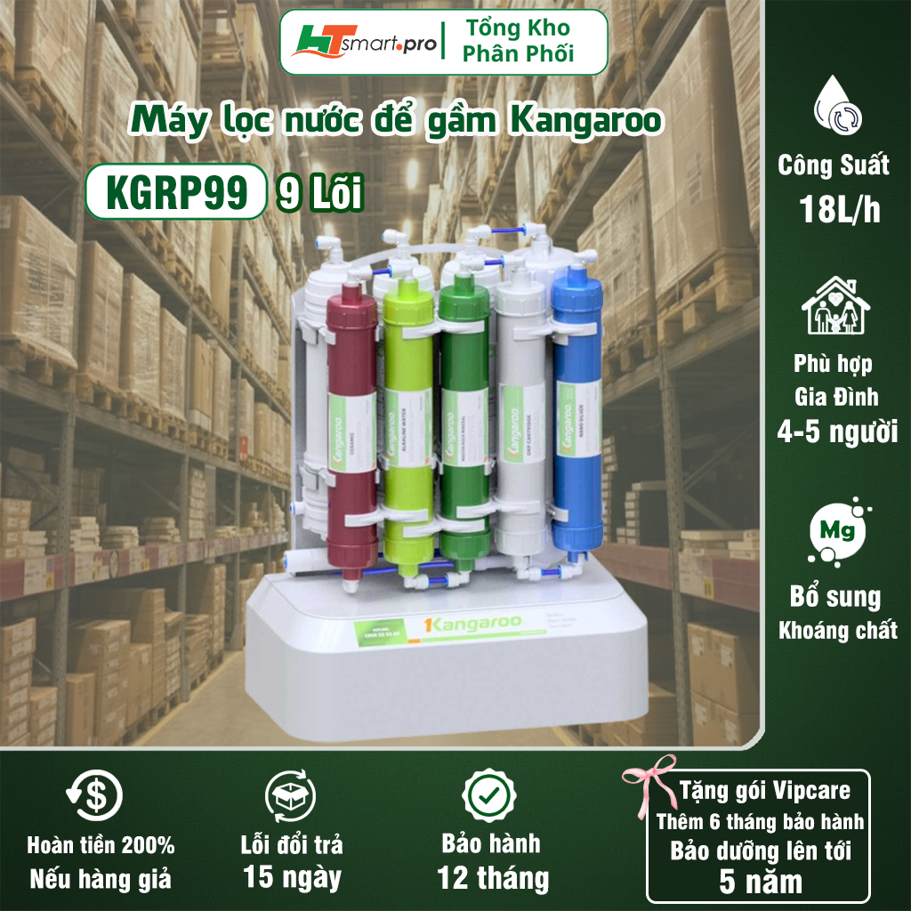 Máy lọc nước Kangaroo KGRP88 – 9 cấp lọc - Máy lọc nước RO lọc sạch tinh khiết- Bảo hành chính hãng 