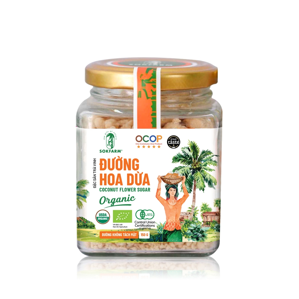 Sokfarm - Đường hoa dừa hữu cơ Organic Sokfarm 150g